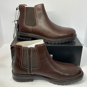 Madden NYC M Muse Mens Chelsea Boots Brown Lug Sole Zip Up MNMN45AM230 Size 11